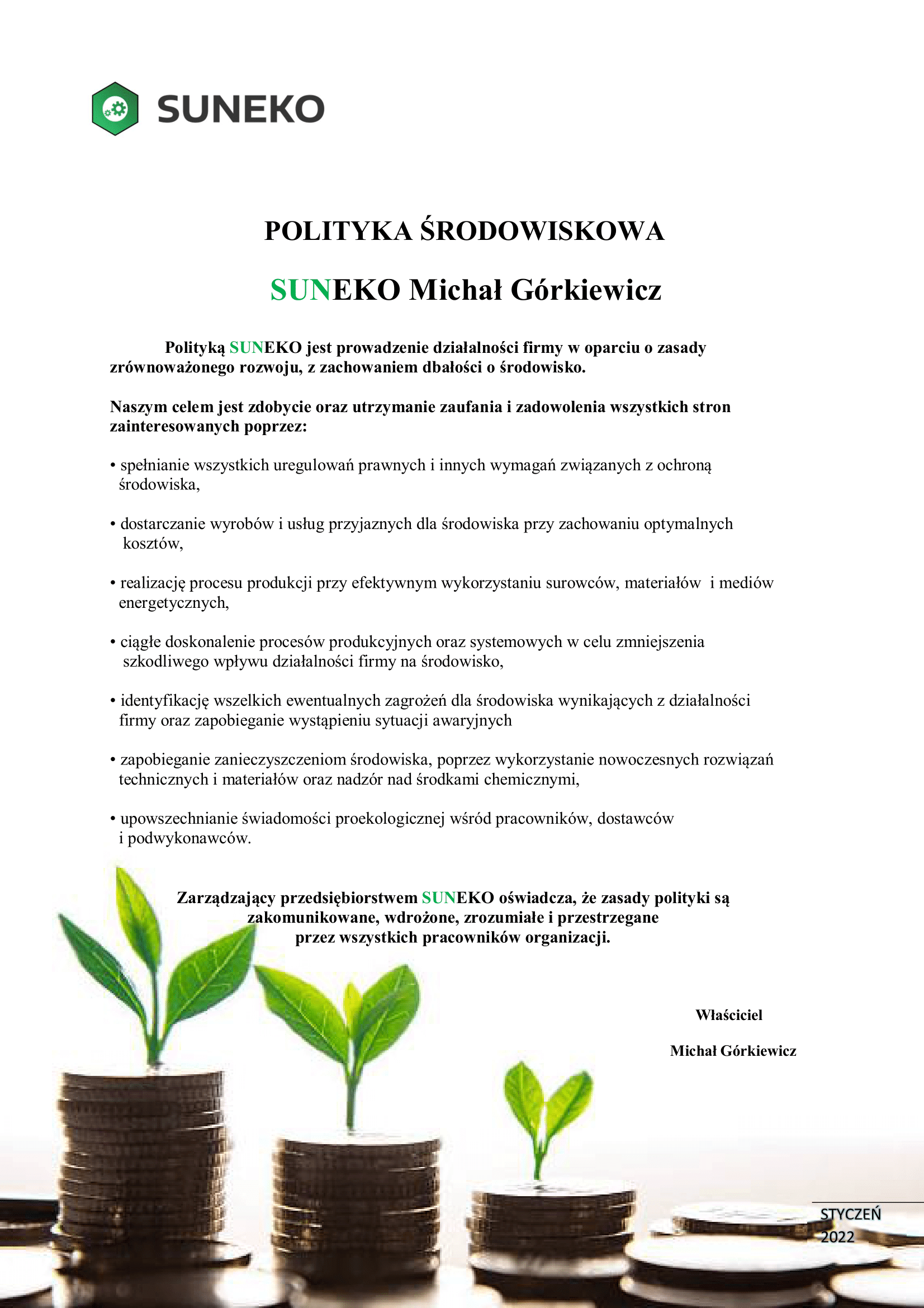Polityka środowiskowa — Podgląd dokumentu
