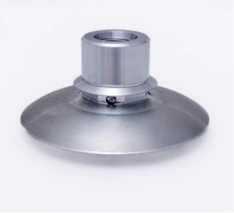 Turned aluminium part with a conical flange and a sleeve