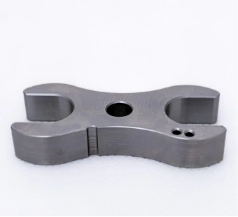 Milled flat steel part with holes