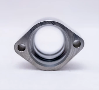 Milled aluminium flange with two mounting holes