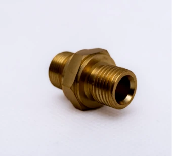 Turned brass fitting with a thread